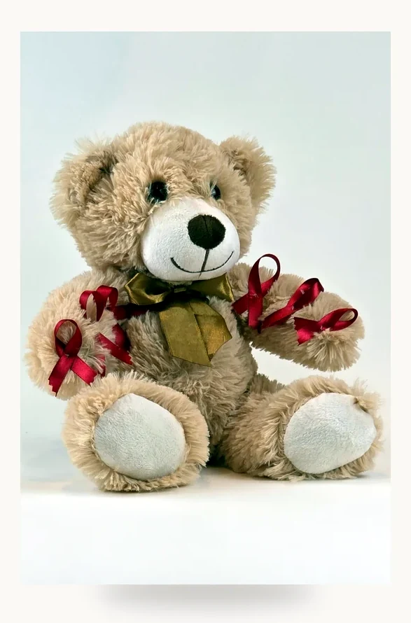 My Countdown Friend teddy bear with removable ribbons